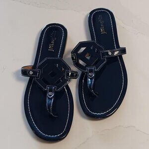 J.McLAUGHLIN Lucy Sandals Slip On Navy Size 7.5
